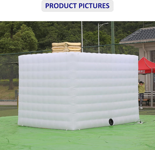 SAYOK Inflatable Party Tent Inflatable Nightclub White Inflatable Camera Photo Booth Enclosure Inflatable Cube Tent for Event, Show, Exhibition, Bars, Tourism, Parties